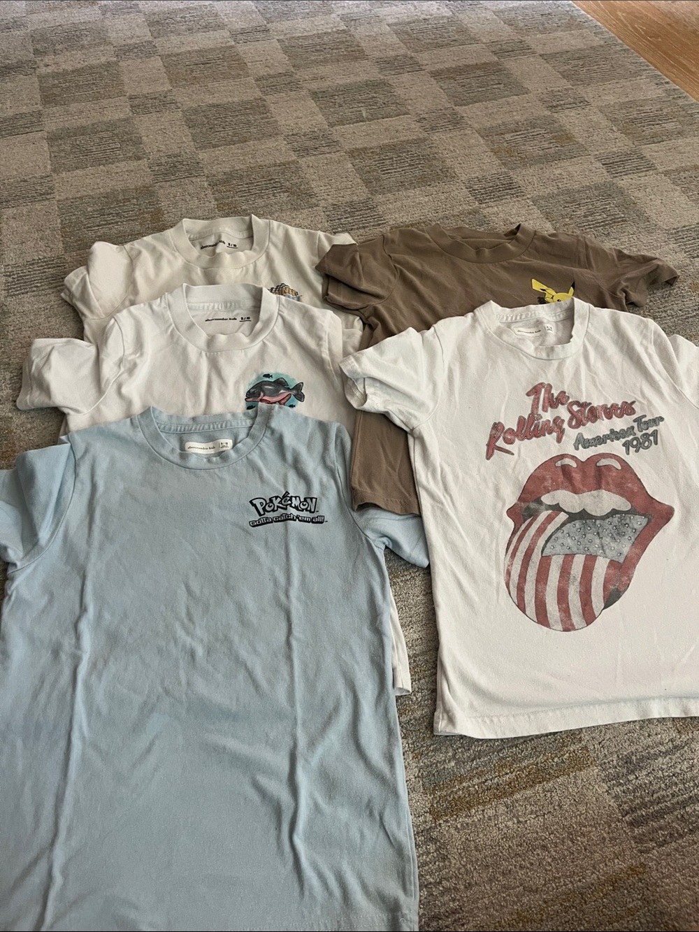 Lot of 5 boys 9/10 Abercrombie kids short sleeve graphic t tee shirt preowned